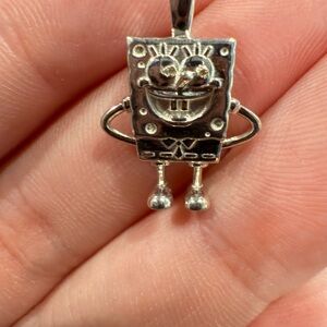 Custom Solid Sterling Silver SpongeBob  Pendant